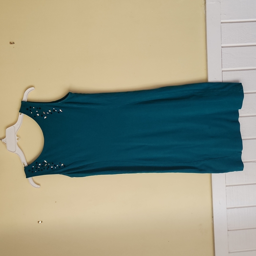 Medium, Teal Green, New York & Company jeweled dress
